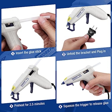 WORKPRO Mini Hot Glue Gun Kit for Crafts and DIY