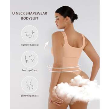 FeelinGirl Shapewear Bodysuit for Women Thong Body Shaper Comfortable Tank Tops Seamless Body Suits ...