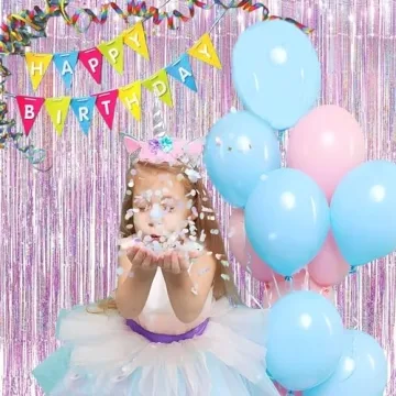 Buy BRAVESHINE Pink Tinsel Curtains for Parties