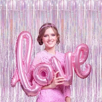 Buy BRAVESHINE Pink Tinsel Curtains for Parties