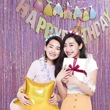 Buy BRAVESHINE Pink Tinsel Curtains for Parties