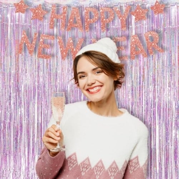 Buy BRAVESHINE Pink Tinsel Curtains for Parties