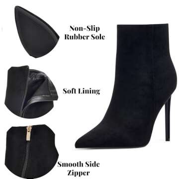 Elisabet Tang Women Heeled Ankle Booties,Sexy Pointed Toe 4 inch Stiletto High Heel Fashion Ankle & ...