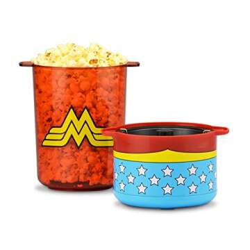 DC Wonder Woman Popcorn Popper - 6 Cups, Easy Operation