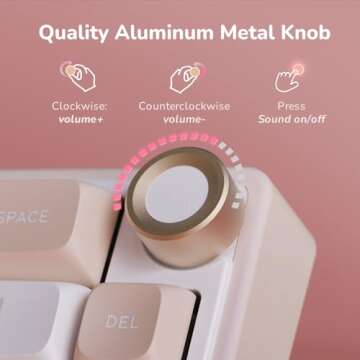 RK ROYAL KLUDGE 65% Mechanical Keyboard with Volume Knob