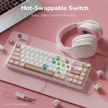 RK ROYAL KLUDGE 65% Mechanical Keyboard with Volume Knob