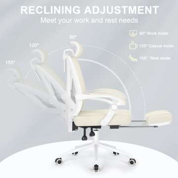 Misolant Ergonomic Office Chair with Adjustable Lumbar Support