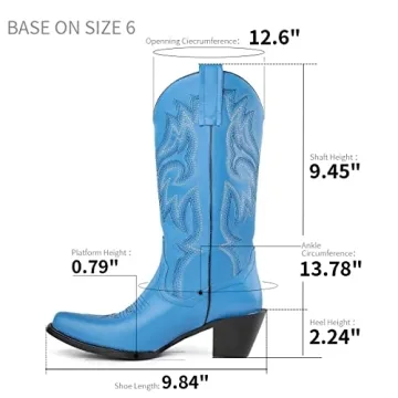 heelchic Embroidered Cowboy Cowgirl Boots for Women