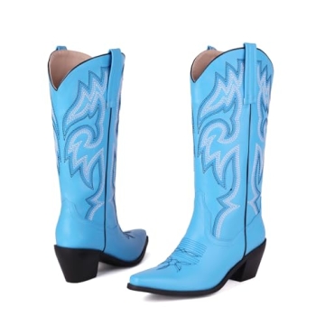heelchic Embroidered Cowboy Cowgirl Boots for Women