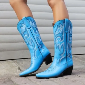heelchic Embroidered Cowboy Cowgirl Boots for Women