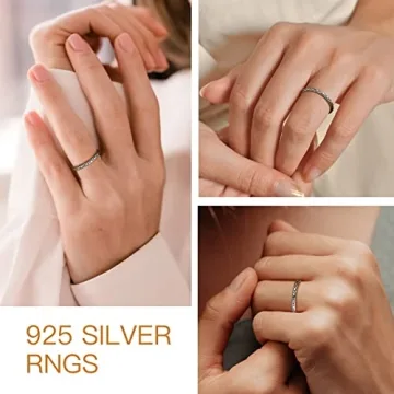 Suplight 925 Silver Celtic Knot Stackable Ring Size 5