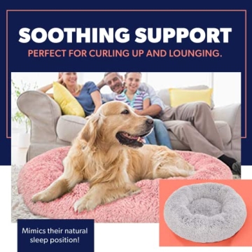 Active Pets Plush Calming Donut Dog Bed for Large Dogs