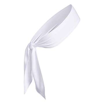 adidas Alphaskin Tie Headband, White/Black, One Size