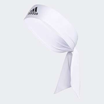 adidas Alphaskin Tie Headband, White/Black, One Size