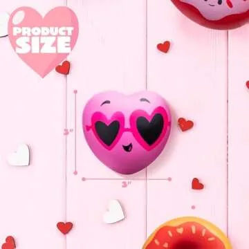 JOYIN 12 Pcs Valentine's Day Slow Rising Squishy Toys or Stress Relief Squeeze Toys for Valentine Gift, Kids Adults Decorative Props Party Favor