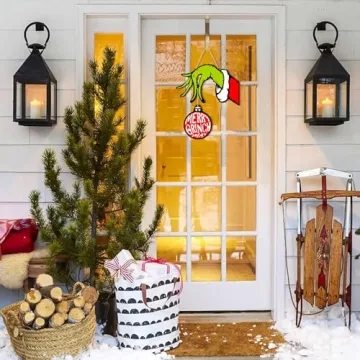 Christmas Door Sign - Wooden Welcome Decoration for Holidays