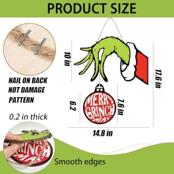 Christmas Door Sign - Wooden Welcome Decoration for Holidays