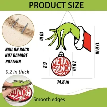 Christmas Door Sign - Wooden Welcome Decoration for Holidays