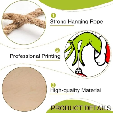 Christmas Door Sign - Wooden Welcome Decoration for Holidays