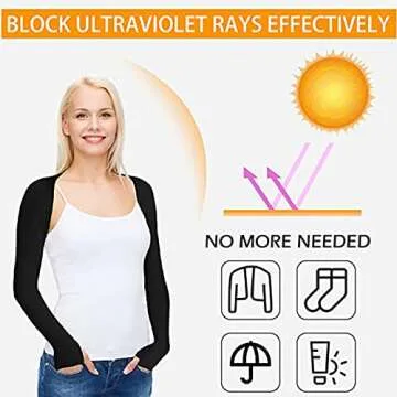 Cool Shawl Arm Covers 2-Pack Sun Protection with Finger Holes UV Protection Arm Covers for Golf (black and white)