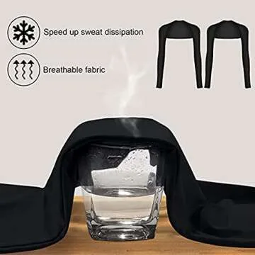 Cool Shawl Arm Covers 2-Pack Sun Protection with Finger Holes UV Protection Arm Covers for Golf (black and white)