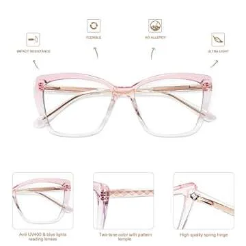Trendy Oversized Blue Light Glasses for Women