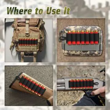 Tyseam 12/20 Gauge 60 Round Adjustable Shotgun Shell Bandolier with Quick Release Buckle, 2 Pack Shotgun Shell Holder Holds Shotgun Shells for Hunting (Black)