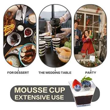 Oomcu 100 Pack Mini Clear Plastic Dessert Cups