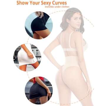 Werena Tummy Control Thong Shapewear for Women Seamless Shaping Thong Panties Body Shaper Underwear(01# Beige-mid Waisted(has Boning),Small)