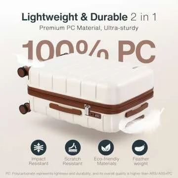 Vipbox Luggage Sets 3 Piece Hardside (3-YEARS VIP SERVICE) Expandable Ultra Durable Polycarbonate Lightweight Carry On Travel Suitcase with TSA Lock Spinner Wheels, Elegant White