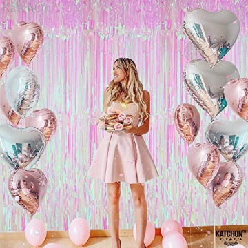 KatchOn Iridescent Backdrop Curtain - Perfect for Parties!