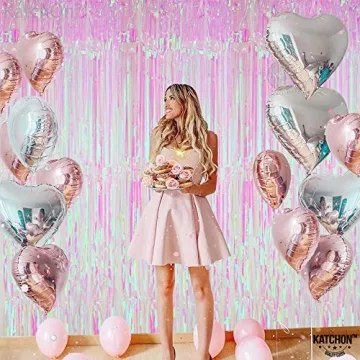 KatchOn Iridescent Backdrop Curtain - Perfect for Parties!