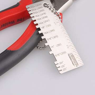 Weldflame Nickel-Iron Plated Rust Proof MIG Welding Pliers W Metal sheet thickness gage comboGauge 229895 Welding Gage