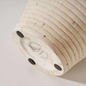 LUKA 9.2 inch Terracotta Vase, Ceramic Rustic Farmhouse Vase,Housewarming/Christmas Decoration Vases for Home Decor, Table, Living Room, Shelf,Mantel Decoration（White）