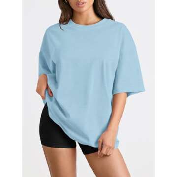Trendy Queen Womens Oversized Summer T Shirts Business Casual Dressy Shorts Sleeves Tops Beach Vacat...