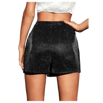 SweatyRocks Women High Waisted Asymmetrical Wrap Skorts with Glitter