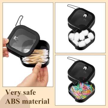 2pcs Hair Tie Organizer,Portable Travel Qtip Holder,Bathroom Storage Organizer Qtip Dispenser Cotton...