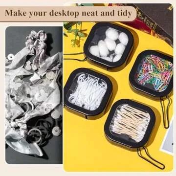 2pcs Hair Tie Organizer,Portable Travel Qtip Holder,Bathroom Storage Organizer Qtip Dispenser Cotton Swabs Dispenser Kids Hair Accessory Box with Lid for Bathroom,Desktop Organizer(2PCS,2Black)