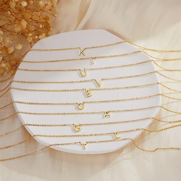 Dainty Gold Initial Necklace for Women Personalized Jewelry