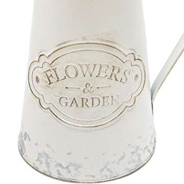 Soyizom Farmhouse White Jugs Vases for Flower, Metal Milk Jug Farmhouse Flower Pitcher Vases Tall for Shabby Chic Kitchen Decor Jugs Rustic Decor Bathroom Vases,White-Pitcher/11 H-Large