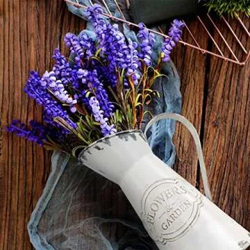 Soyizom Farmhouse White Jugs Vases for Flower, Metal Milk Jug Farmhouse Flower Pitcher Vases Tall for Shabby Chic Kitchen Decor Jugs Rustic Decor Bathroom Vases,White-Pitcher/11 H-Large