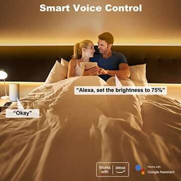 Tatazone Smart White COB Led Strip Light with App and Remote, 16.4ft 3000K Bright Warm White WiFi COB Light Strip Work with Alexa Google, Dimmable Indoor COB Led Lights for Mirror, Cabinet, Kitchen