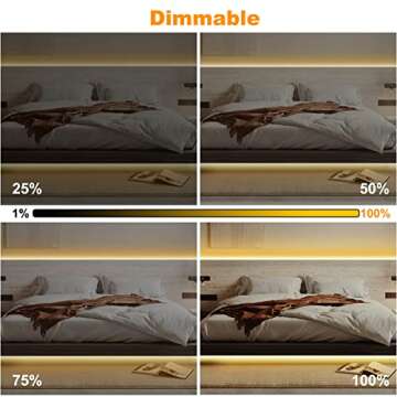 Tatazone Smart White COB Led Strip Light with App and Remote, 16.4ft 3000K Bright Warm White WiFi COB Light Strip Work with Alexa Google, Dimmable Indoor COB Led Lights for Mirror, Cabinet, Kitchen