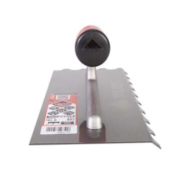 RUBI | Notched Trowel | Improves Adherence of The Mortar on to Work Surface | Lightweight and Resistant Aluminium Reinforcement | 45º Notched Trowel 11" (28 CM) 1/4"X1/4" (6X6)