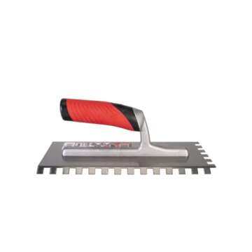 RUBI | Notched Trowel | Improves Adherence of The Mortar on to Work Surface | Lightweight and Resistant Aluminium Reinforcement | 45º Notched Trowel 11" (28 CM) 1/4"X1/4" (6X6)