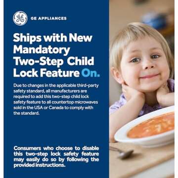 GE GCHK07N1WWW Microwave Oven, 700-watt 6 Auto Cooking Settings, Kitchen Essentials for The Countert...