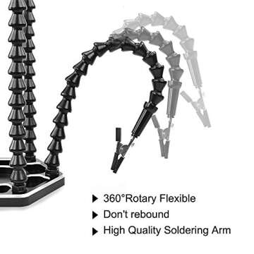 Soldering Helping Hands with Six Flexible Arms and Stable Base
