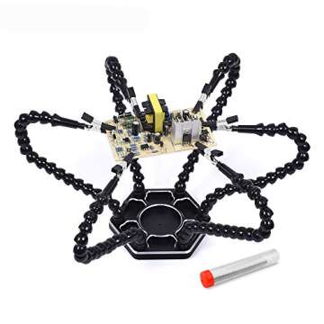 Soldering Helping Hands with Six Flexible Arms and Stable Base
