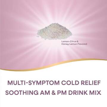 Nature's Way Cold Relief Hot Drink, Umcka, Homeopathic, Clinically Proven Pelargonium Sidoides 1X, for Cough, Congestion, Sore Throat, Stuffy Nose, Day & Night Formula, 12 Packets (Packaging May Vary)