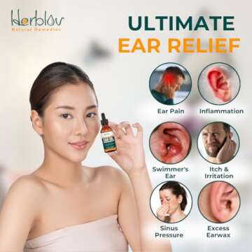 Organic Ear Oil for Ear Infections - Natural Eardrops for Infection Prevention, Swimmer's Ear & Wax ...